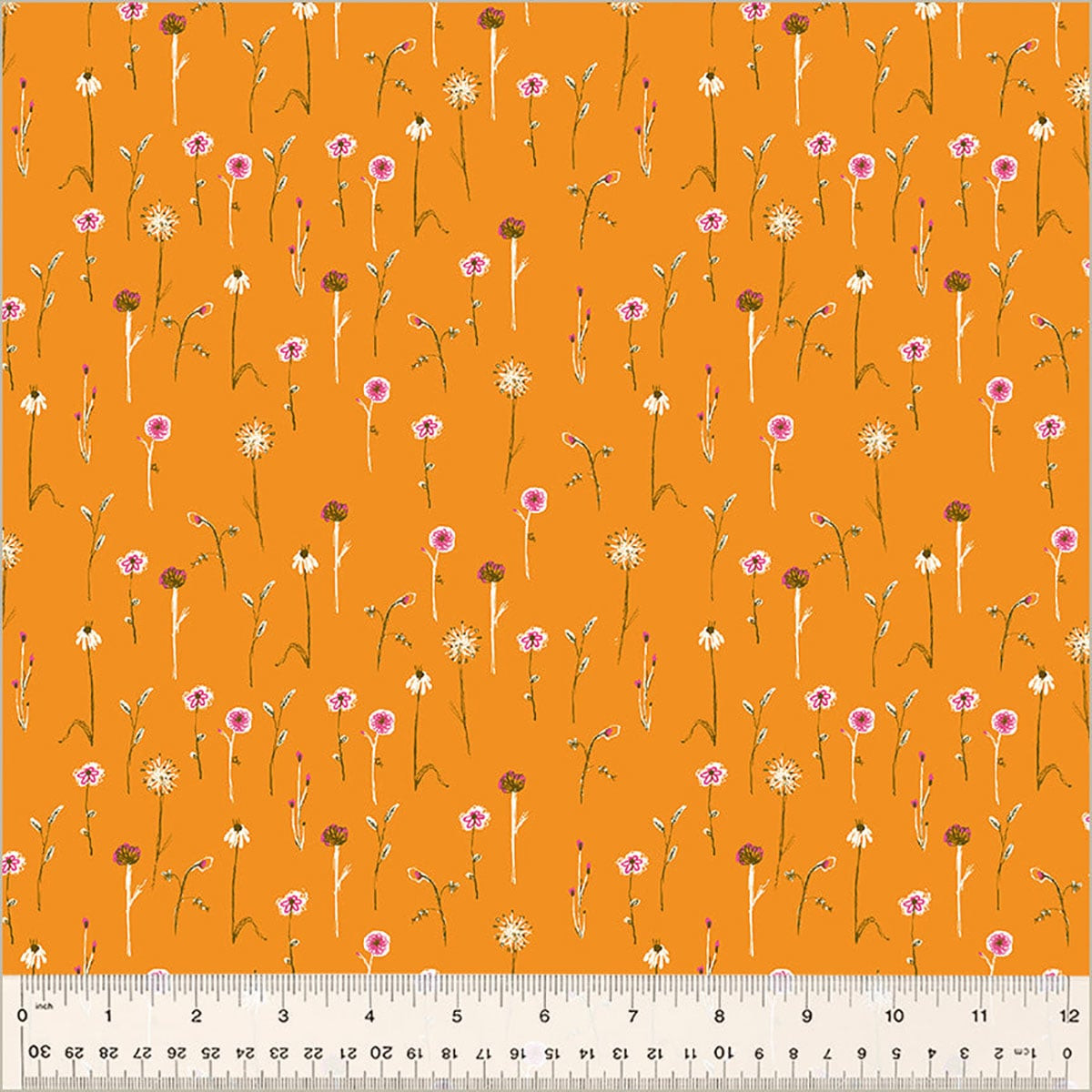 Windham Fabrics Heather Ross Studio Edit Orange Wildflowers